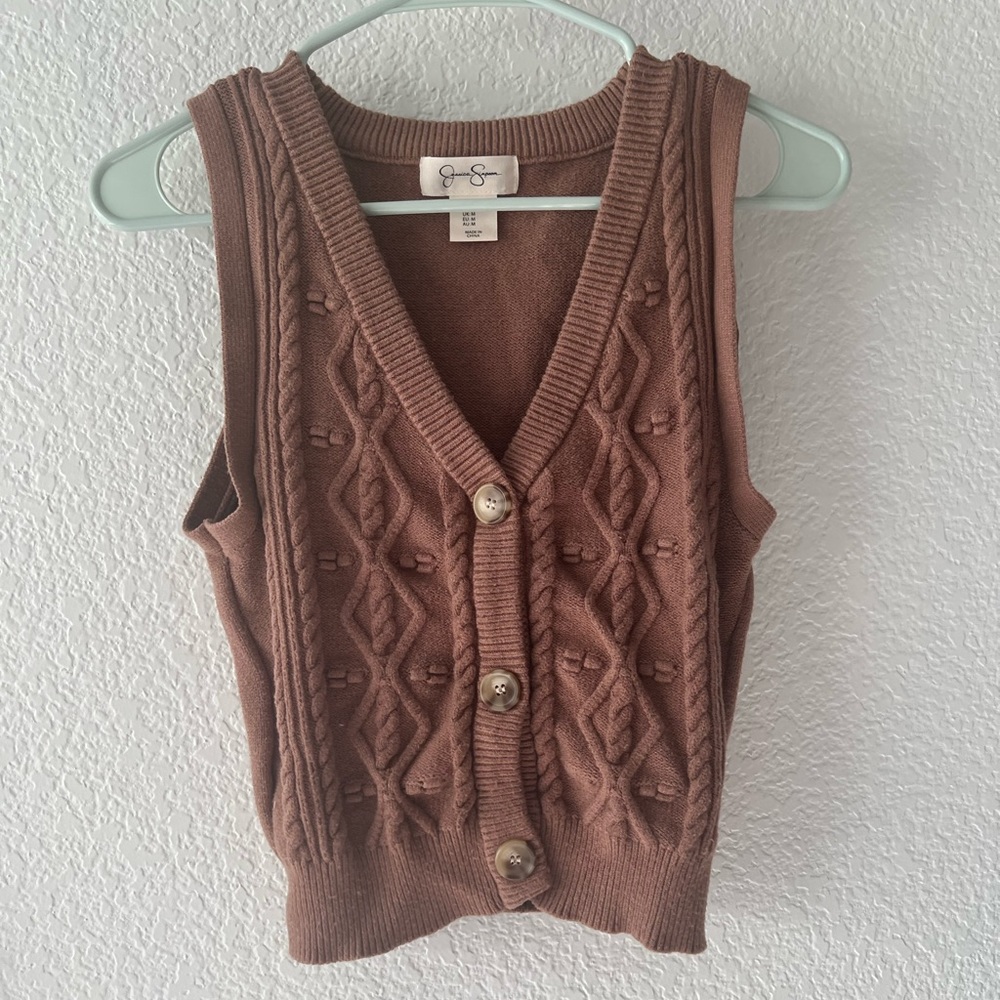 Brown Jessica Simpson Vest in Size Medium